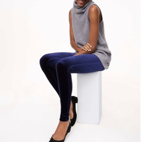 LOFT Pants & Jumpsuits Loft Petite Navy Blue Velvet Leggings Poshmark